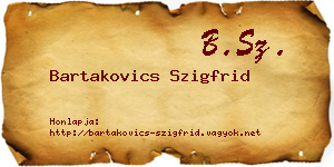 Bartakovics Szigfrid névjegykártya